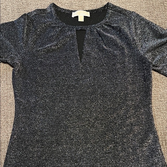 MICHAEL Michael Kors Tops - MICHAEL Michael Kors Black Shimmer Short Sleeve Top